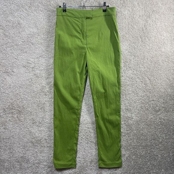 L'academie Revolve Pants Women's Medium Green Textured‎ Straight Leg High Rise - Picture 1 of 9